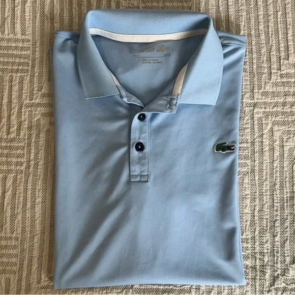 Light Blue Lacoste Men's Classic Piqué Polo Shirt - XXL - Picture 9 of 10